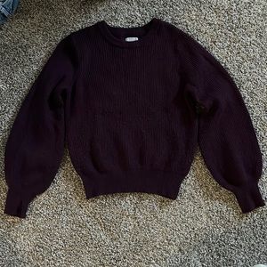 Size Small purple sweater with puffy sleeves